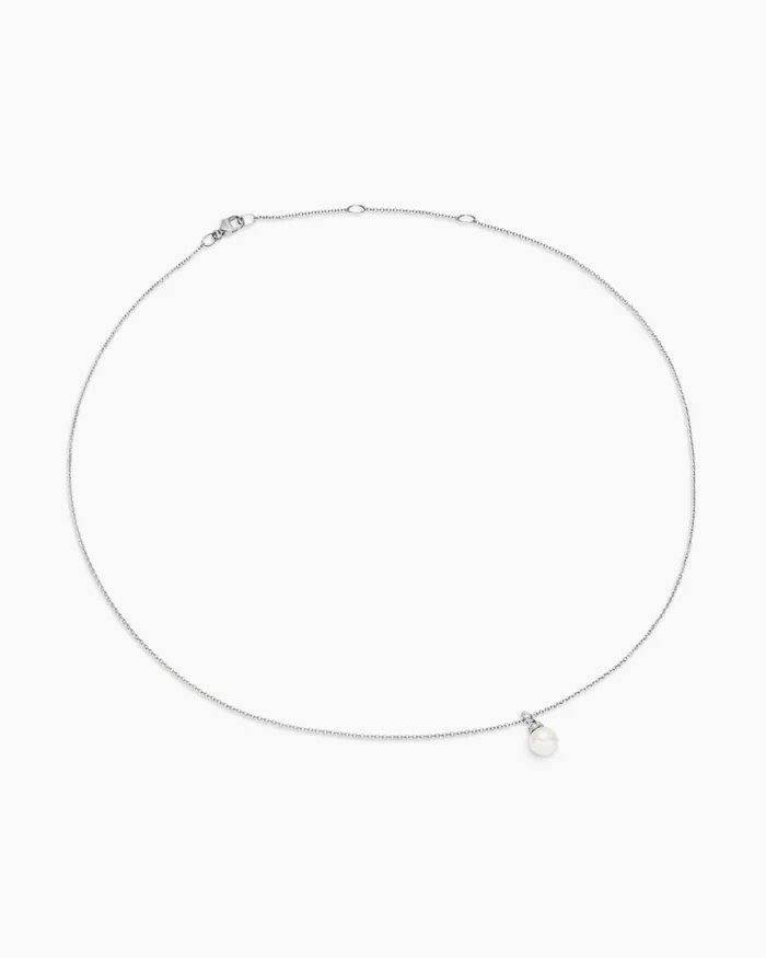 Petite Solari Pendant Necklace In 18K White Gold With Pearl And Diamonds 6mm Women David Yurman Pearl Petite Solari Pendant Necklace In 18K White Gold With Pearl And Diamonds 6mm Women David Yurman Pearl