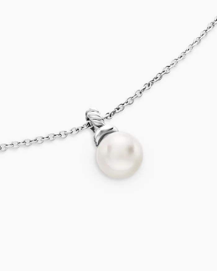 Petite Solari Pendant Necklace In 18K White Gold With Pearl And Diamonds 6mm Women David Yurman Pearl Petite Solari Pendant Necklace In 18K White Gold With Pearl And Diamonds 6mm Women David Yurman Pearl