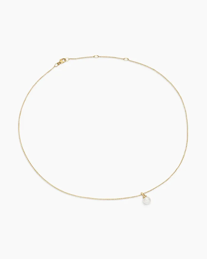 Petite Solari Pendant Necklace In 18K Yellow Gold With Pearl And Diamonds 6mm Women David Yurman Pearl Petite Solari Pendant Necklace In 18K Yellow Gold With Pearl And Diamonds 6mm Women David Yurman Pearl
