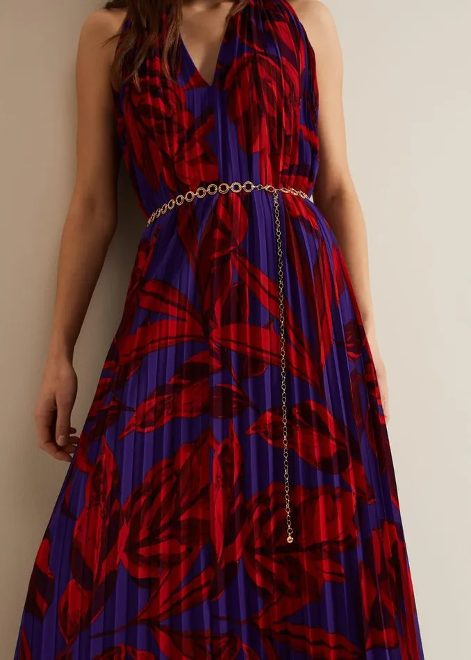 Phase Eight Dresses Adelaide Pleated Midaxi Dress Violet 8211 Women