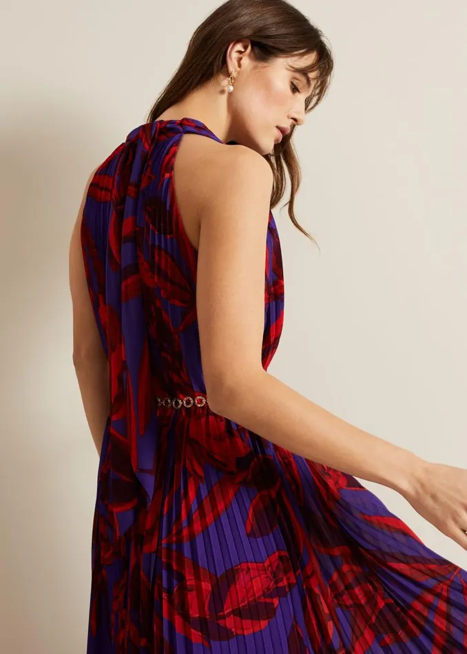 Phase Eight Dresses Adelaide Pleated Midaxi Dress Violet 8211 Women