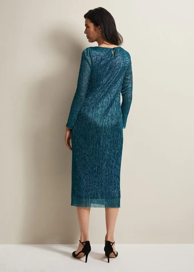 Phase Eight Dresses Alix Plisse Dress Blue 8211 Women