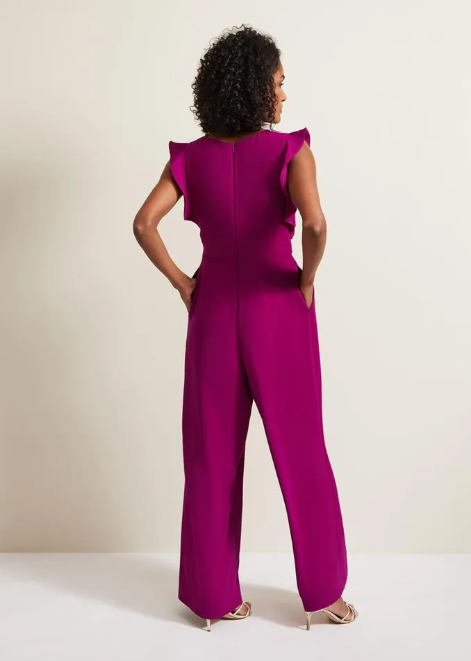Phase Eight Dresses Ayla Magenta Ruffle Wrap Jumpsuit Magenta 8211 Women