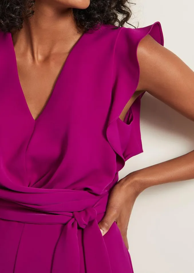 Phase Eight Dresses Ayla Magenta Ruffle Wrap Jumpsuit Magenta 8211 Women