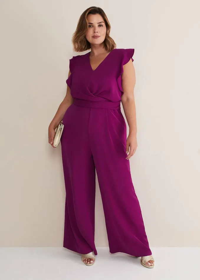 Phase Eight Dresses Ayla Magenta Ruffle Wrap Jumpsuit Magenta 8211 Women
