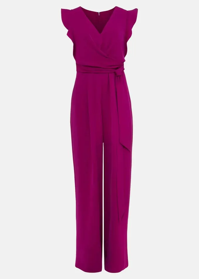 Phase Eight Dresses Ayla Magenta Ruffle Wrap Jumpsuit Magenta 8211 Women