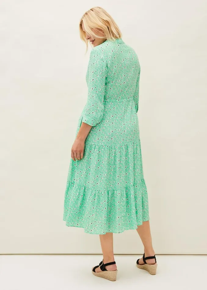 Phase Eight Dresses Diana Floral Midi Dress Green 8211 Women