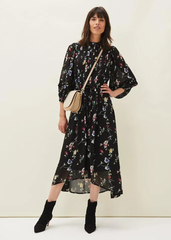 Phase Eight Dresses Imara Floral Print Midaxi Dress Blackmulti 8211 Women