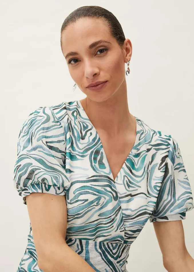 Phase Eight Dresses Iona Swirls Print Tiered Short Sleeved Midi Dress Aquamarineecru 8211 Women Phase Eight Dresses Iona Swirls Print Tiered Short Sleeved Midi Dress Aquamarineecru 8211 Women