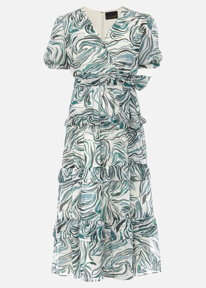 Phase Eight Dresses Iona Swirls Print Tiered Short Sleeved Midi Dress Aquamarineecru 8211 Women Phase Eight Dresses Iona Swirls Print Tiered Short Sleeved Midi Dress Aquamarineecru 8211 Women