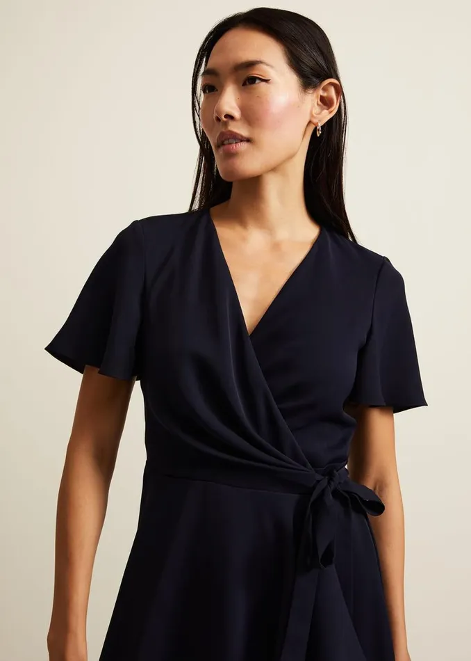 Phase Eight Dresses Julissa Navy Frill Wrap Dress Navy 8211 Women