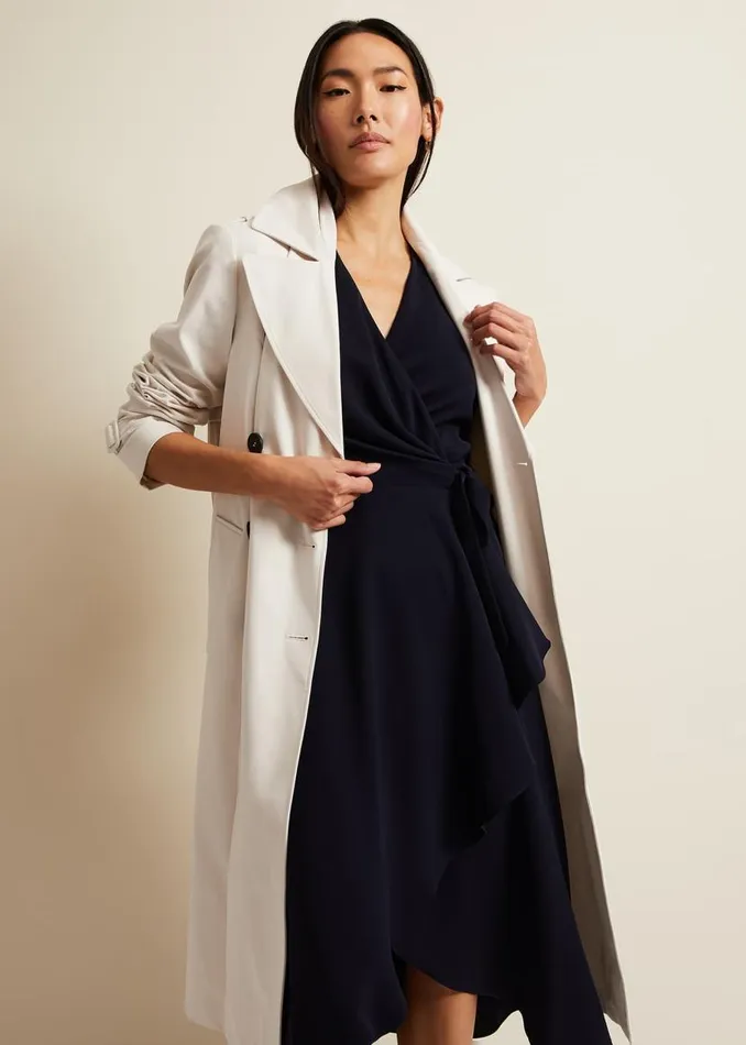 Phase Eight Dresses Julissa Navy Frill Wrap Dress Navy 8211 Women
