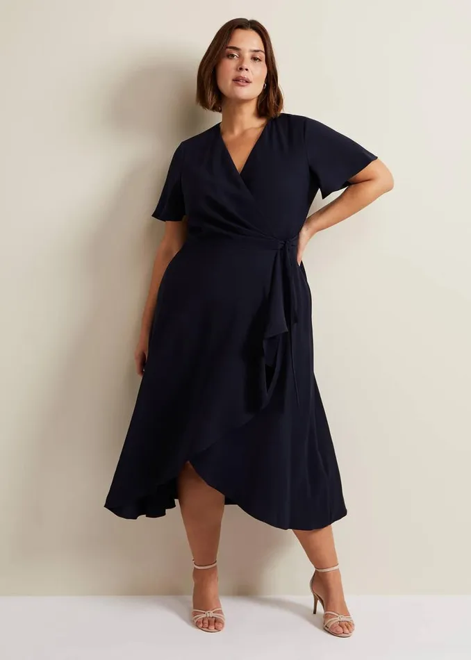 Phase Eight Dresses Julissa Navy Frill Wrap Dress Navy 8211 Women