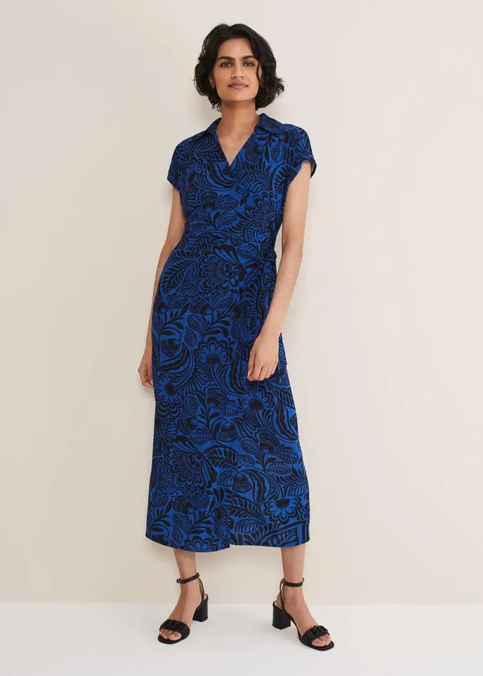 Phase Eight Dresses Mara Abstract Print Wrap Dress Blueblack 8211 Women