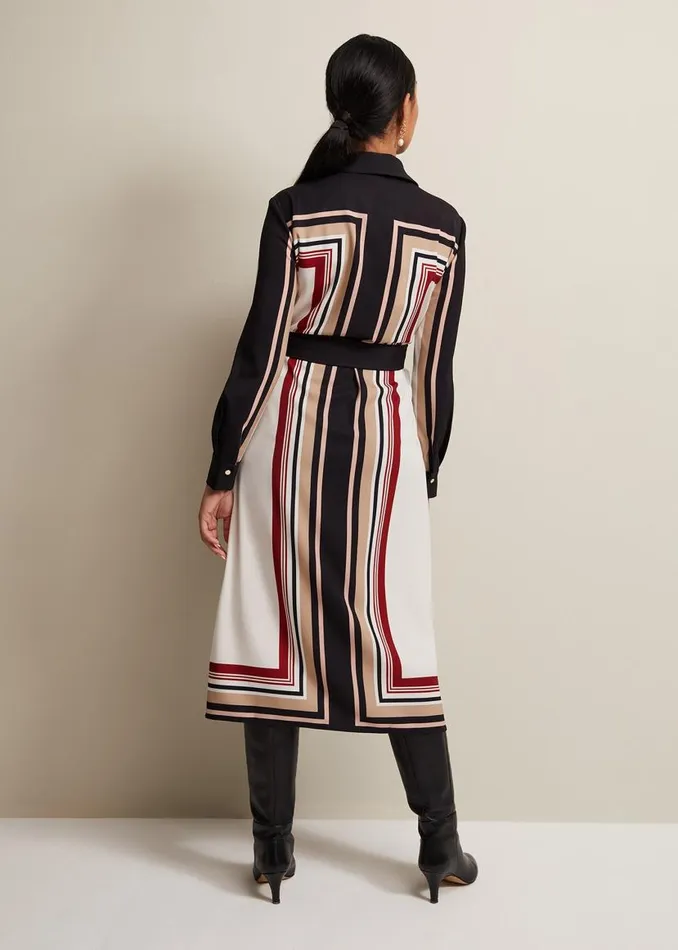 Phase Eight Dresses Petite Geri Striped Shirt Dress Blackmulti 8211 Women
