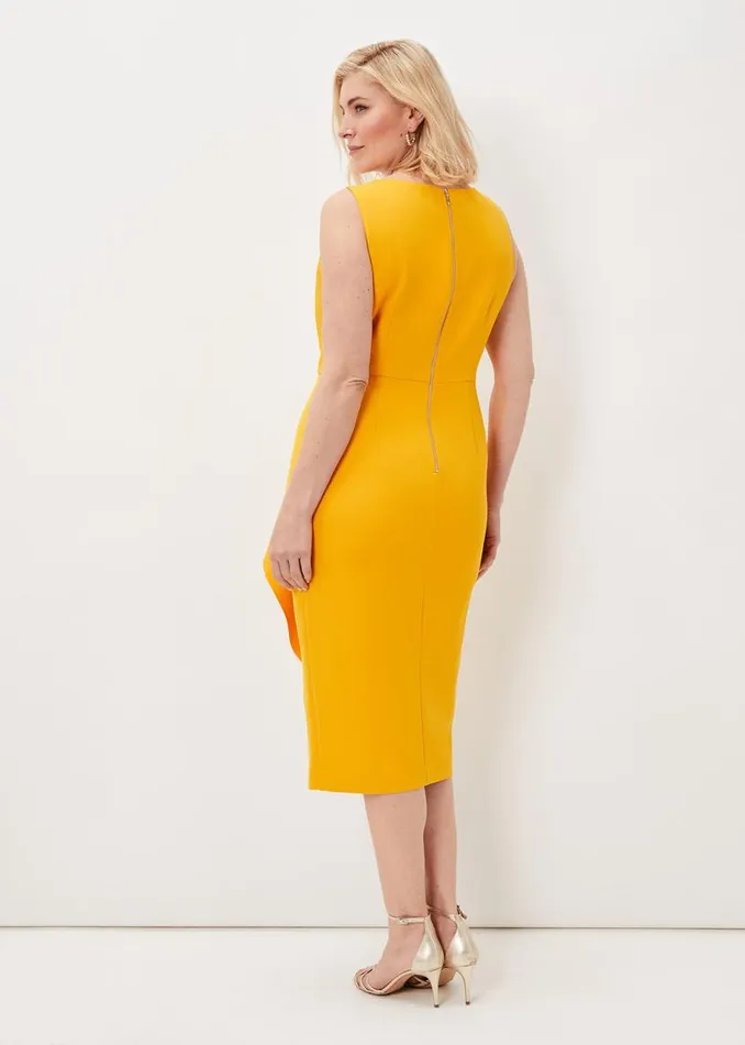 Phase Eight Dresses Rosalyn Twist Frill Dress Canary 8211 Women