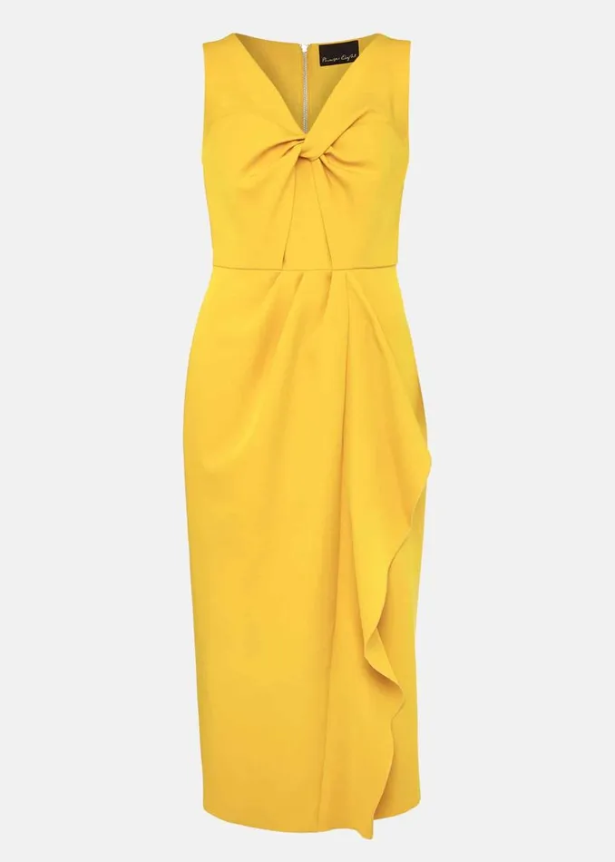 Phase Eight Dresses Rosalyn Twist Frill Dress Canary 8211 Women