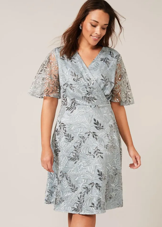 Phase Eight Dresses Trudy Embriodered Dress Blue 8211 Women