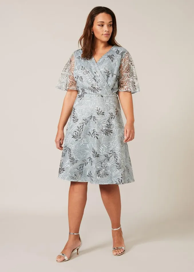 Phase Eight Dresses Trudy Embriodered Dress Blue 8211 Women