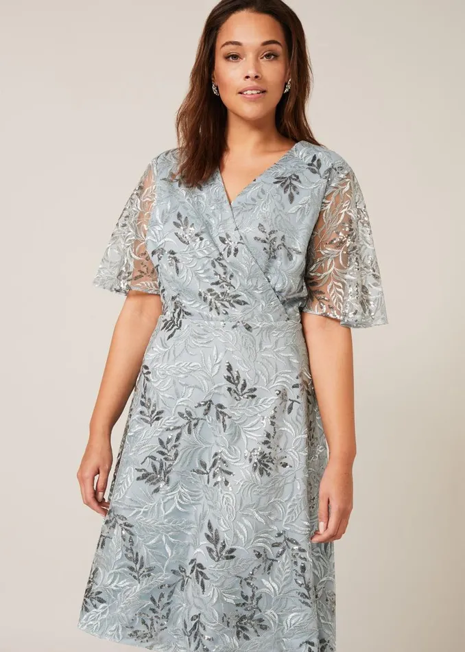 Phase Eight Dresses Trudy Embriodered Dress Blue 8211 Women