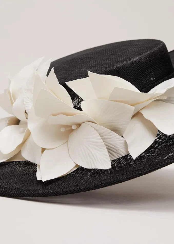 Phase Eight Fascinators and Hats 3d Flower Statement Boater Fascinator Blackivory 8211 Women Phase Eight Fascinators and Hats 3d Flower Statement Boater Fascinator Blackivory 8211 Women