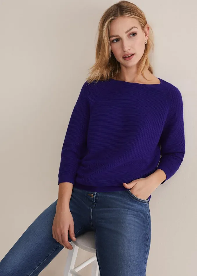 Phase Eight Knitwear Ariah Ribbed Jumper Purple 8211 Women
