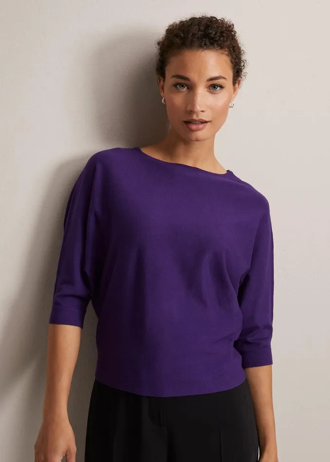 Phase Eight Knitwear Cristine Knit Jumper Purple 8211 Women
