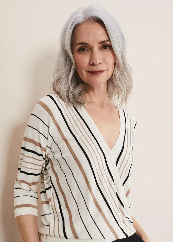 Phase Eight Knitwear Leonna Striped Knit Blackneutral 8211 Women