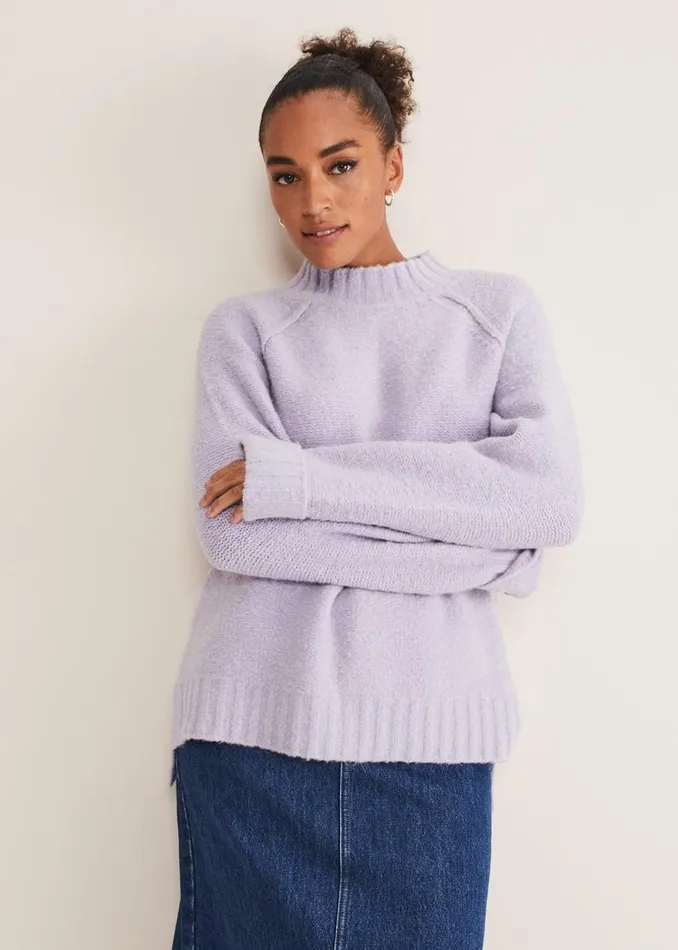 Phase Eight Knitwear Zelia Wool Blend Jumper Lilac 8211 Women