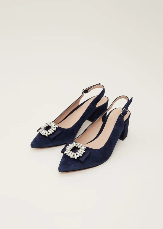 Phase Eight Occasion Shoes Embellished Toe Block Heel Slingback Navy 8211 Women Phase Eight Occasion Shoes Embellished Toe Block Heel Slingback Navy 8211 Women