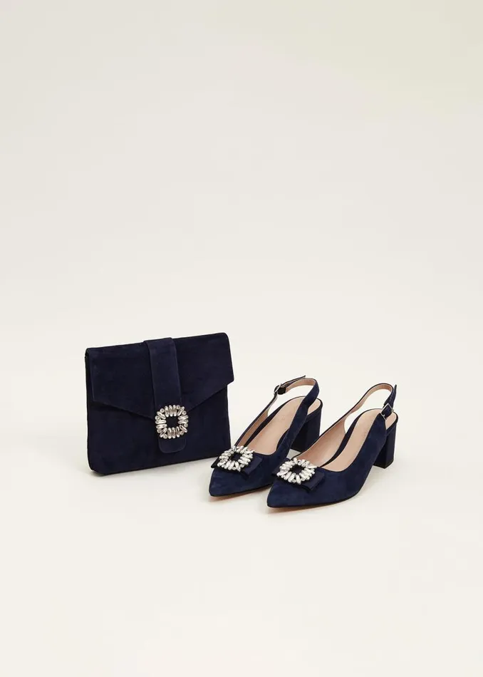 Phase Eight Occasion Shoes Embellished Toe Block Heel Slingback Navy 8211 Women Phase Eight Occasion Shoes Embellished Toe Block Heel Slingback Navy 8211 Women