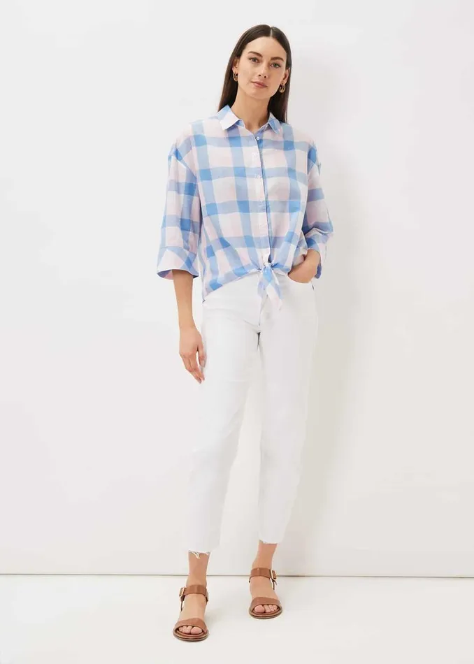 Phase Eight Shirts and Blouses Della Gingham Tie Front Blouse Soft Pink Blue 8211 Women Phase Eight Shirts and Blouses Della Gingham Tie Front Blouse Soft Pink Blue 8211 Women