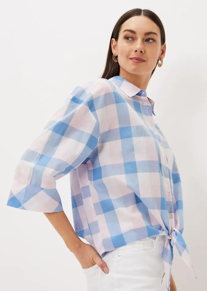 Phase Eight Shirts and Blouses Della Gingham Tie Front Blouse Soft Pink Blue 8211 Women Phase Eight Shirts and Blouses Della Gingham Tie Front Blouse Soft Pink Blue 8211 Women