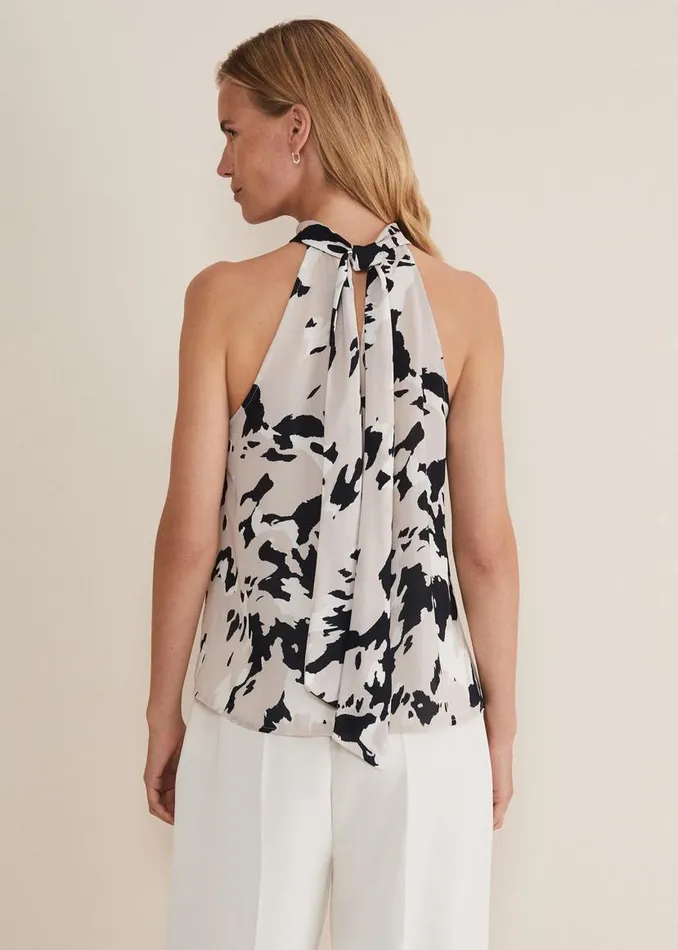 Phase Eight Shirts and Blouses Sejal Printed Halter Neck Top Blackputty 8211 Women Phase Eight Shirts and Blouses Sejal Printed Halter Neck Top Blackputty 8211 Women