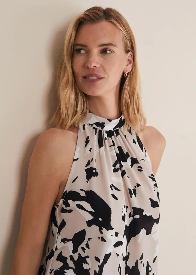 Phase Eight Shirts and Blouses Sejal Printed Halter Neck Top Blackputty 8211 Women Phase Eight Shirts and Blouses Sejal Printed Halter Neck Top Blackputty 8211 Women