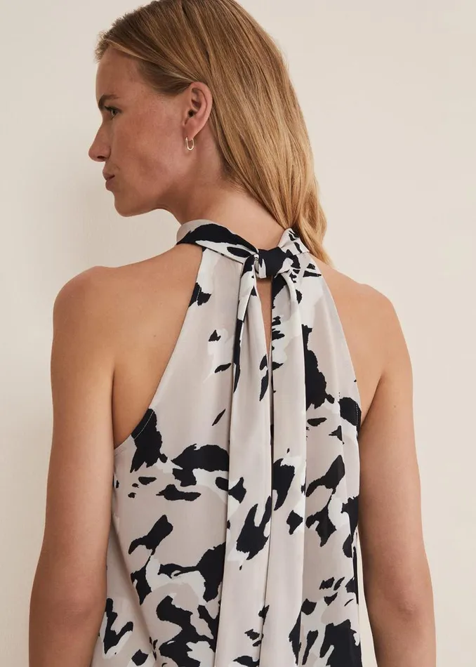 Phase Eight Shirts and Blouses Sejal Printed Halter Neck Top Blackputty 8211 Women Phase Eight Shirts and Blouses Sejal Printed Halter Neck Top Blackputty 8211 Women