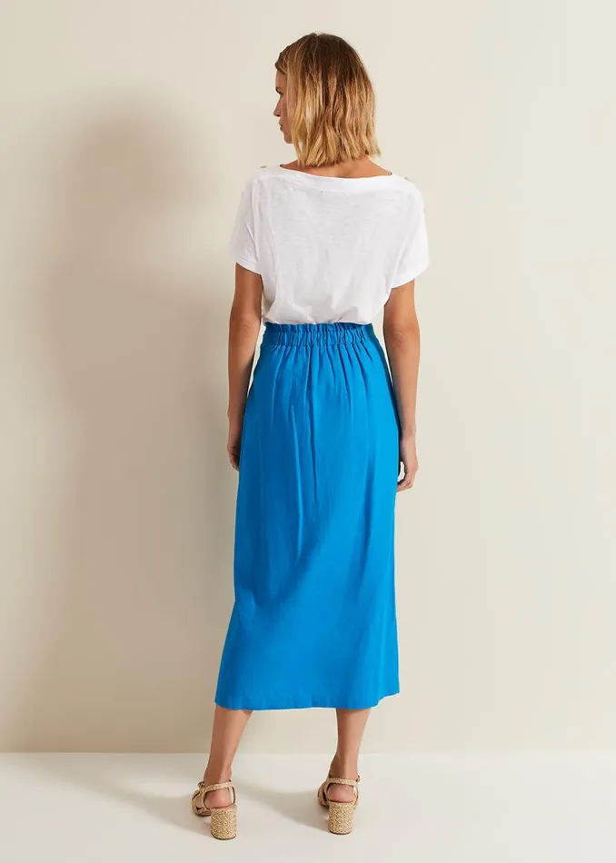 Phase Eight Skirts Hayden Linen Wrap Skirt Blue 8211 Women
