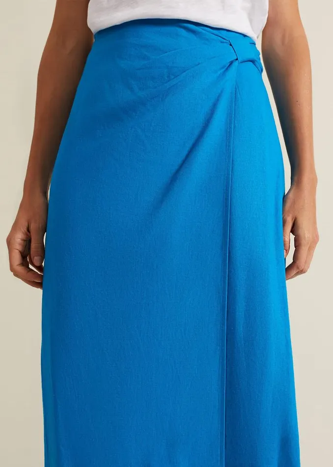 Phase Eight Skirts Hayden Linen Wrap Skirt Blue 8211 Women