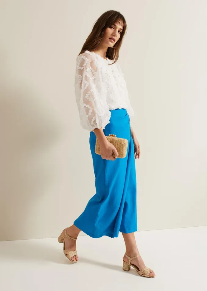 Phase Eight Skirts Hayden Linen Wrap Skirt Blue 8211 Women