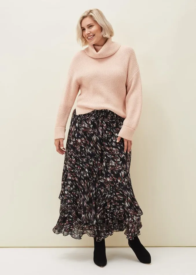 Phase Eight Skirts Kayley Abstract Print Maxi Skirt Navymulti 8211 Women
