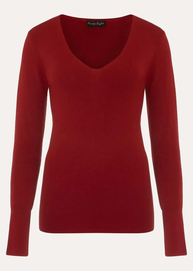 Phase Eight Tops and TShirts Molla Red VNeck Top Red 8211 Women