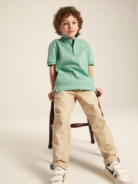 Polo Shirts Boys Joules Green Pique Cotton Polo Shirt