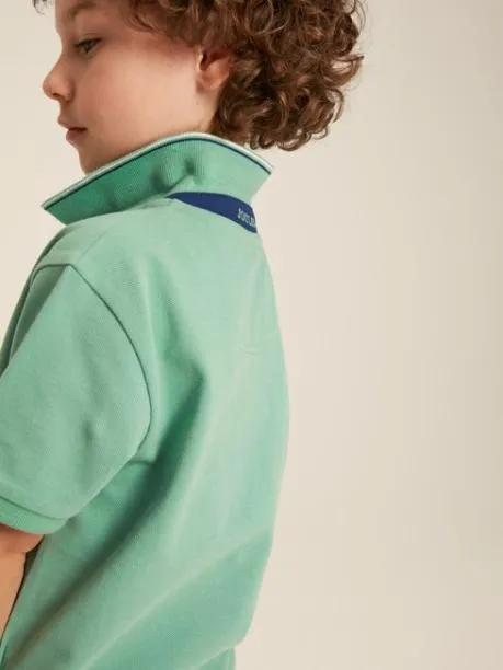 Polo Shirts Boys Joules Green Pique Cotton Polo Shirt