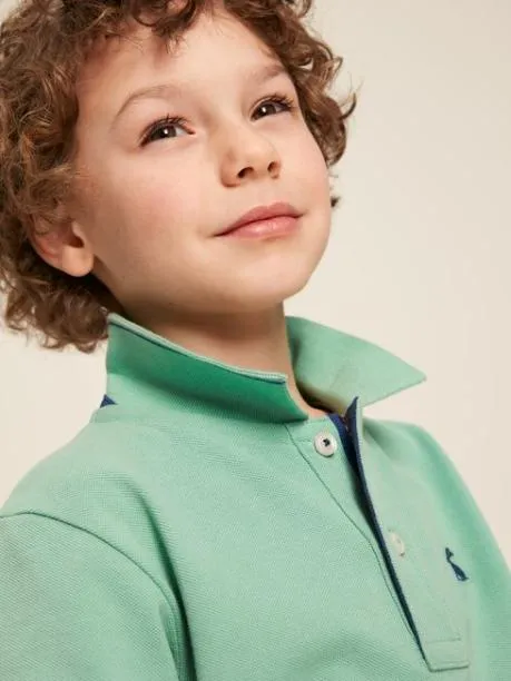 Polo Shirts Boys Joules Green Pique Cotton Polo Shirt