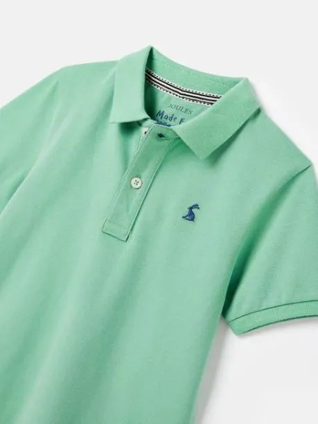 Polo Shirts Boys Joules Green Pique Cotton Polo Shirt