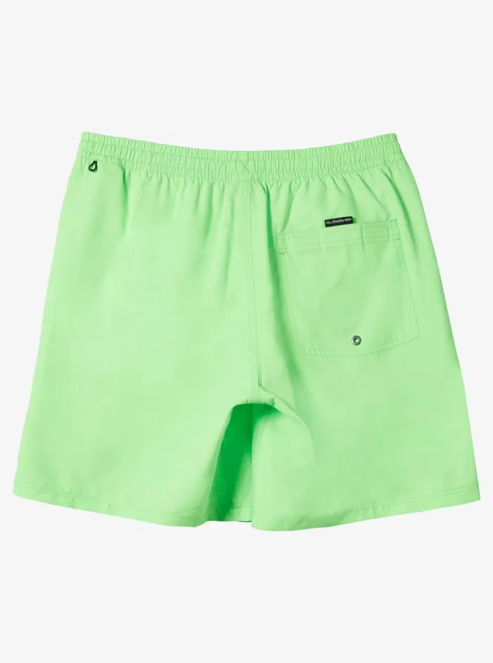 Quiksilver Everyday Solid Volley 15034 Elastic Waist Shorts Green Gecko Mens Elastic Waist