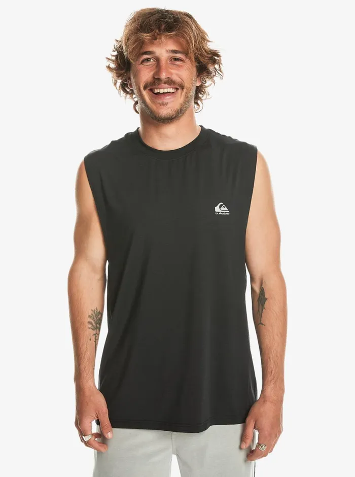 Quiksilver Lap Time Muscle Knit True Black Mens Tees Quiksilver Lap Time Muscle Knit True Black Mens Tees