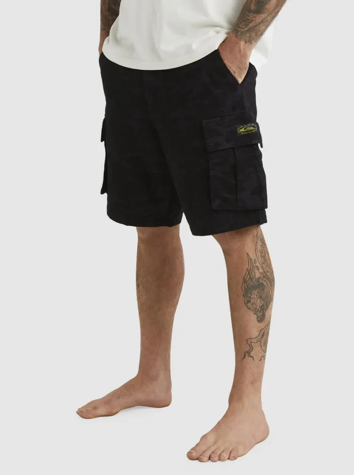 Quiksilver Mikey Cargo Shorts Tarmac Mongrel Camo Mens Shorts and Amphibians Quiksilver Mikey Cargo Shorts Tarmac Mongrel Camo Mens Shorts and Amphibians