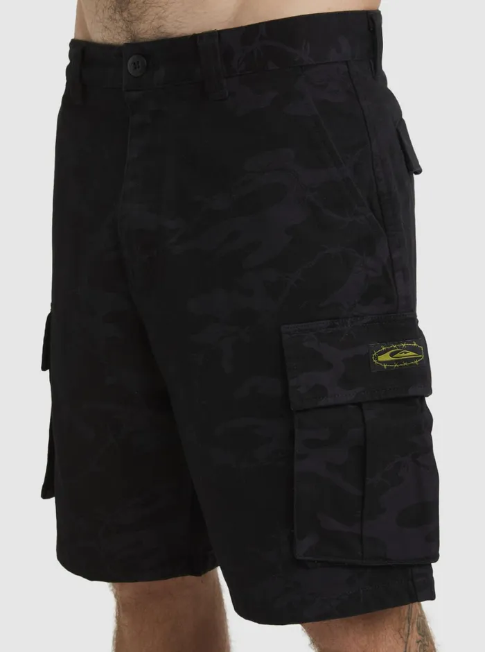 Quiksilver Mikey Cargo Shorts Tarmac Mongrel Camo Mens Shorts and Amphibians Quiksilver Mikey Cargo Shorts Tarmac Mongrel Camo Mens Shorts and Amphibians