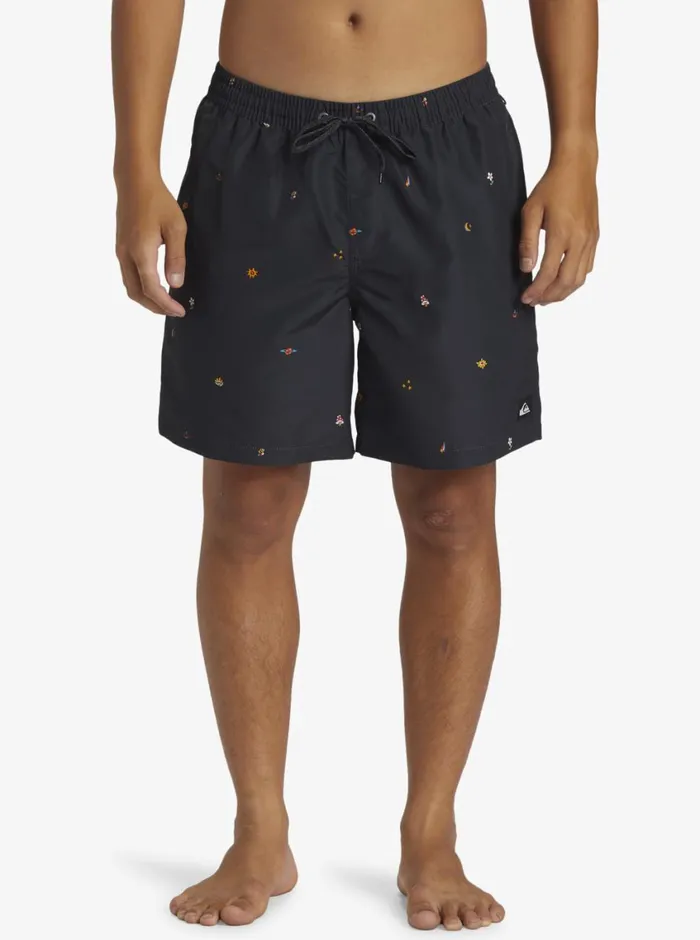 Quiksilver Remade Mix Volley 17034 Elastic Waist Shorts Black Mens Elastic Waist Quiksilver Remade Mix Volley 17034 Elastic Waist Shorts Black Mens Elastic Waist